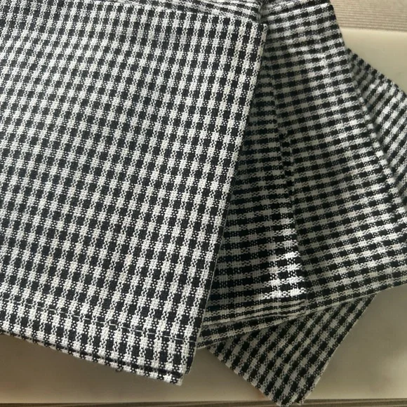 Black + White Mini Check Cloth Napkins Set of 6 New Condition - Picture 7 of 10